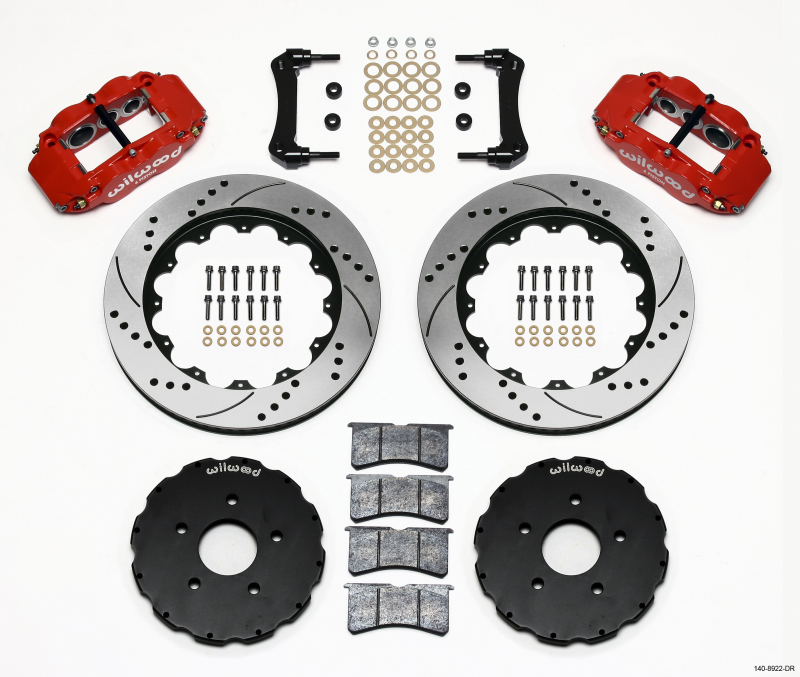 Wilwood Narrow Superlite 6R Front Hat Kit 14.00in Drill Red 2005-up Corvette C6