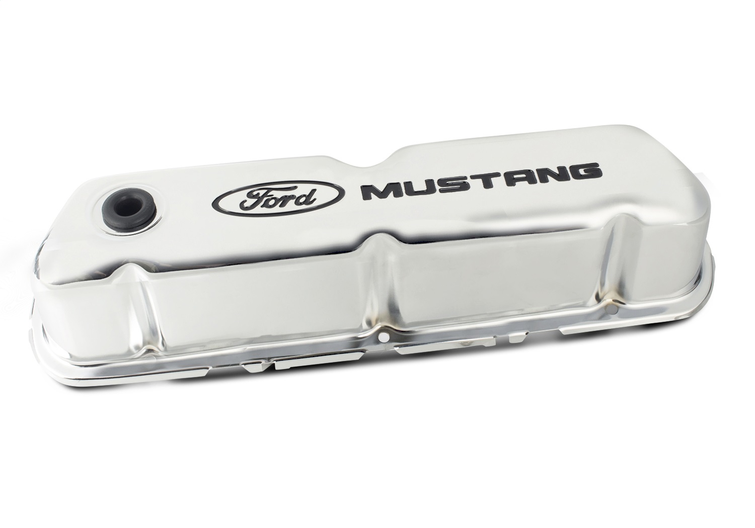 Ford Mustang Logo Stamped Steel Chrome Valve Covers (302-100)