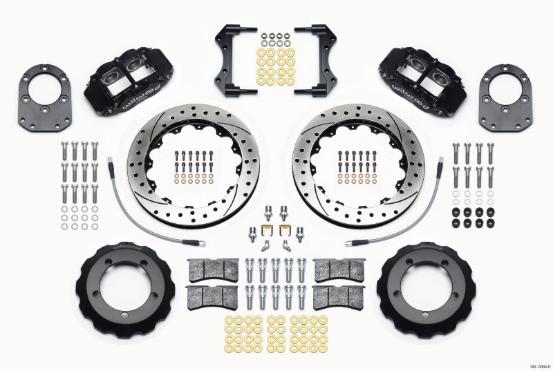 Wilwood Narrow Superlite 4R Front Hat Kit 12.88in Drilled 66-75 Ford Bronco Dana 30/44 w/Lines