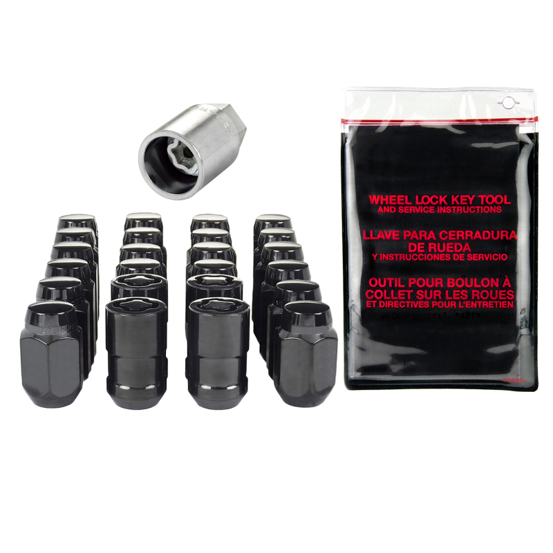 McGard 6 Lug Hex Install Kit w/Locks (Cone Seat Nut) 1/2-20 / 13/16 Hex / 1.5in. Length - Black