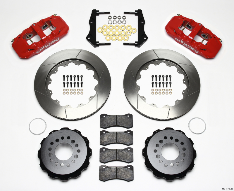 Wilwood AERO4 Rear Kit 14.25in Red 2006-10 Magnum/Challenger/Charger/300C