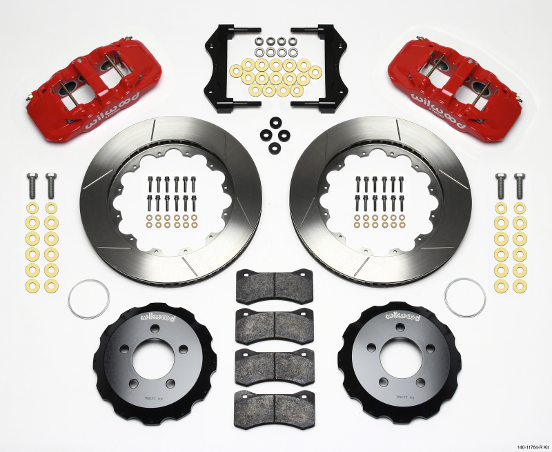 Wilwood AERO6 Front Hat Kit 14.25 Red 2006-10 Magnum/Challenger/Charger/300C