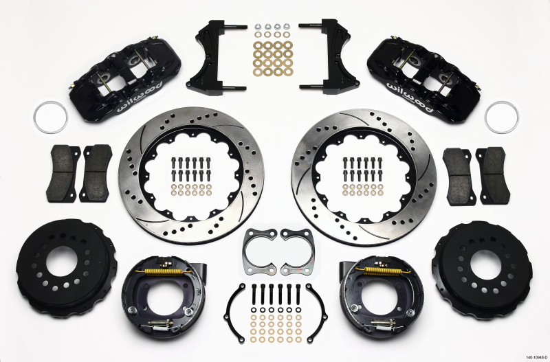 Wilwood AERO4 Rear P-Brake Kit 14.00in Drilled Big Ford New Style 2.50in Offset