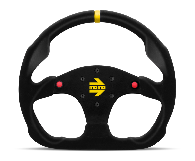 Momo MOD30 Buttons Steering Wheel 320 mm - Black Suede/Black Spokes/1 Stripe