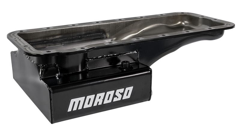 Moroso Ford 352-428 FE (w/Front Sump) Kicked Out Road Race Baffled 8qt 6in Steel Oil Pan