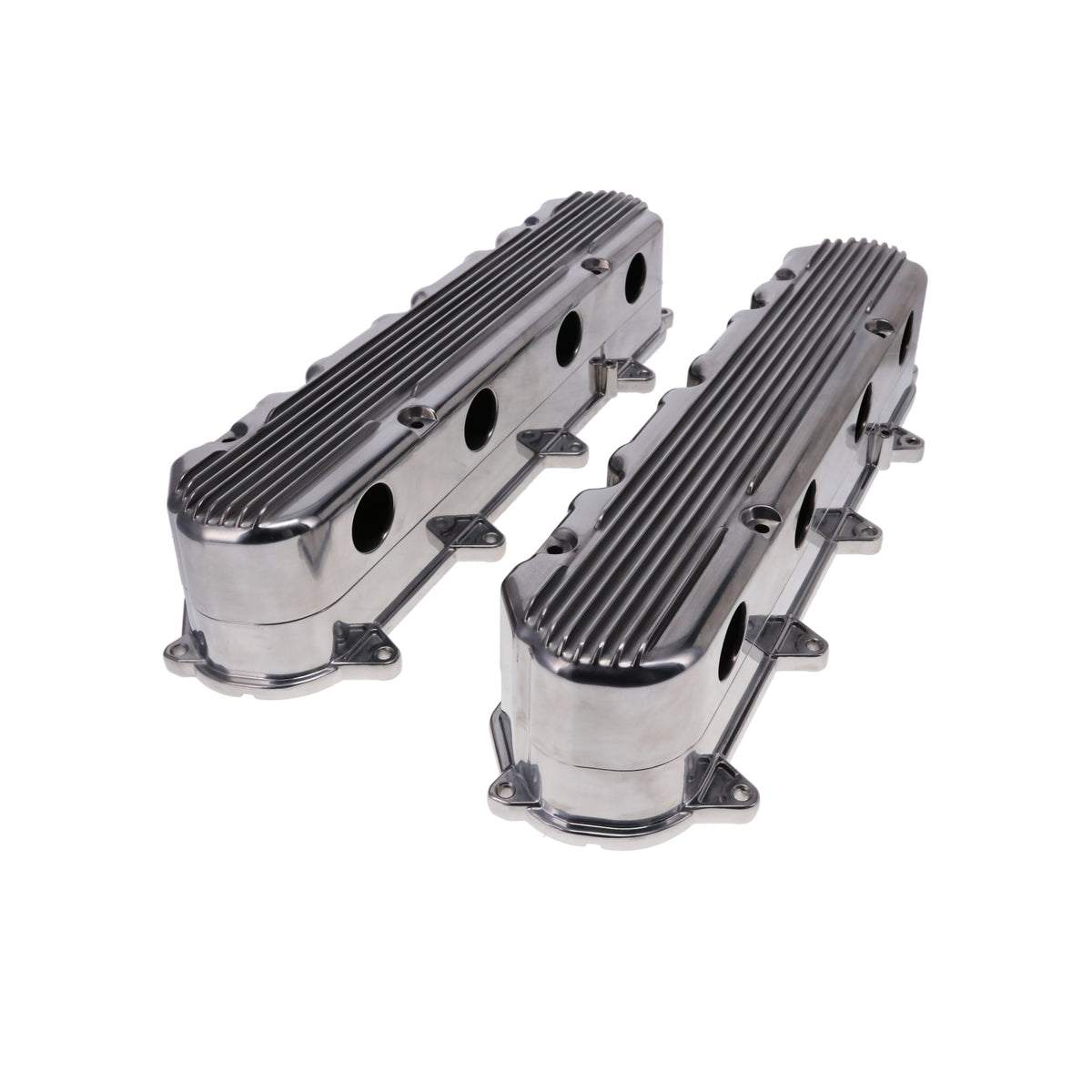 GM LT Finned Cast Aluminum Valve Covers with Coil Mounts and Covers - Polished