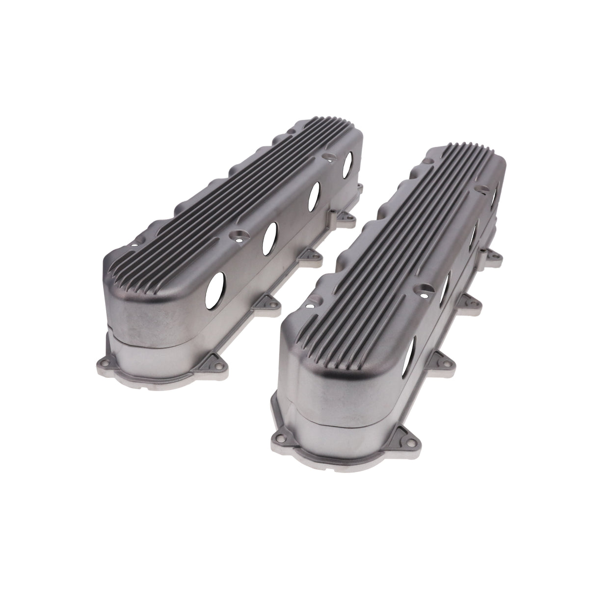 GM LT Finned Cast Aluminum Valve Covers with Coil Mounts and Covers - Satin