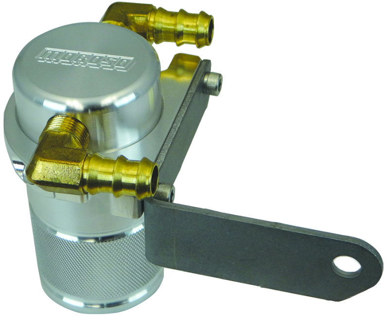 Moroso Dodge Challenger 5.7/6.4L (w/Shaker Hood) Air/Oil Separator Catch Can - Billet Aluminum