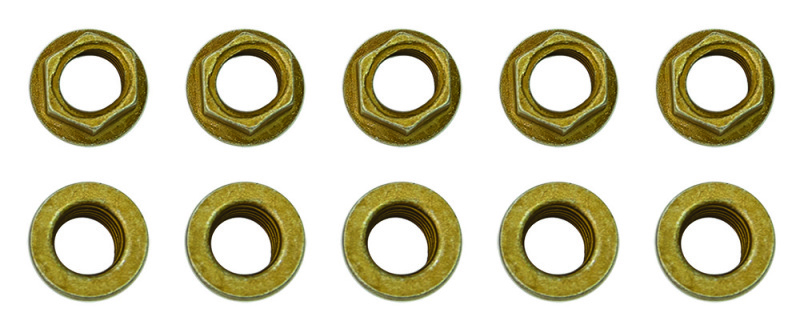 Moroso 1/4in-28 Zinc Flange Nut w/ Washer Face - 10 Pack