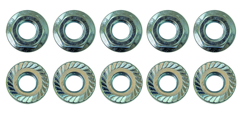 Moroso 5/16in-24 Serrated Zinc Flange Nut - 10 Pack