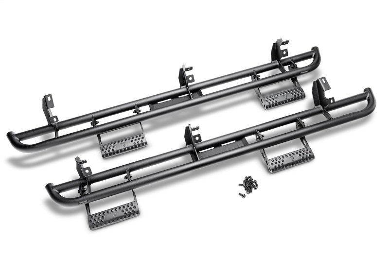 N-Fab RKR Step System 2019 Jeep Wrangler JT 4 Door Truck Full Length - Tex. Black - 1.75in