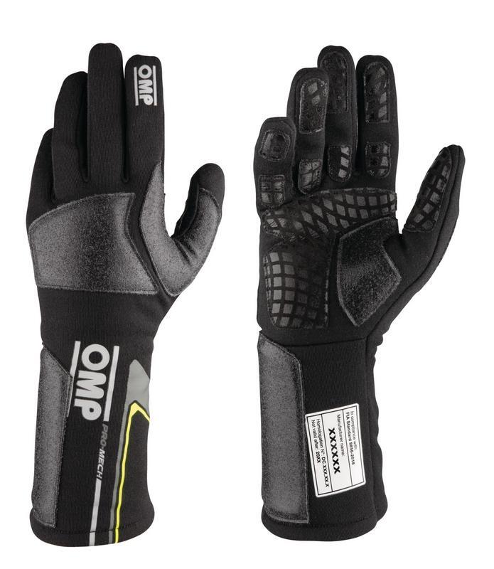 OMP Pro Mech-S Gloves Fia 8856-2018 Fluo Yellow Sz S