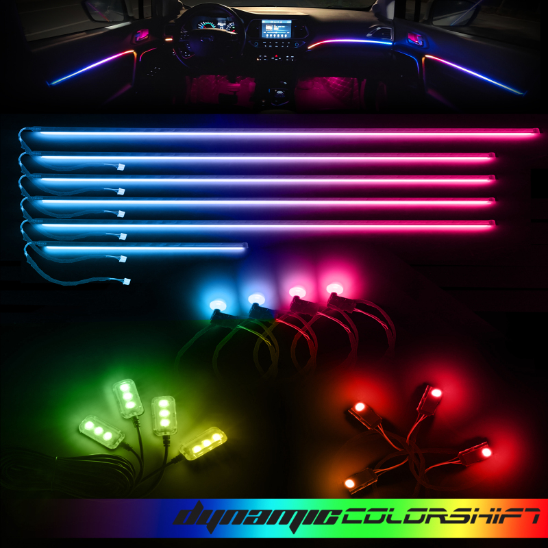Oracle Lighting Dynamic Colorshift 18 Piece Universal Full LED Interior Dash Board Kit