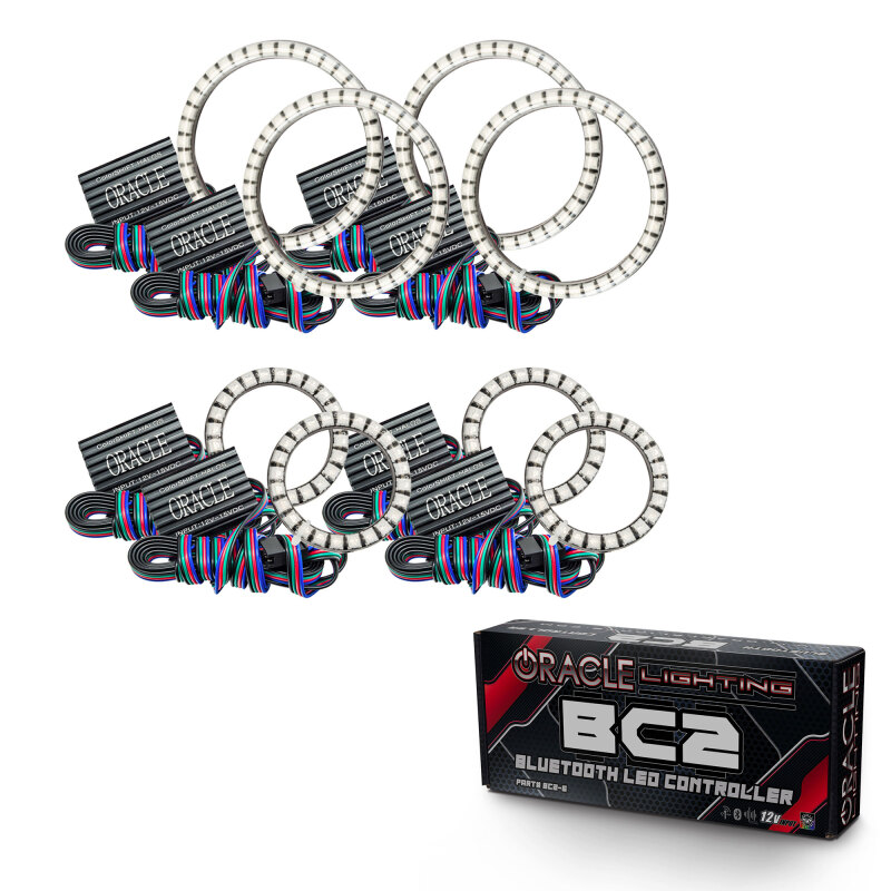 Oracle Vector Jeep Wrangler JK Grille Halo Kit - ColorSHIFT w/ BC1 Controller