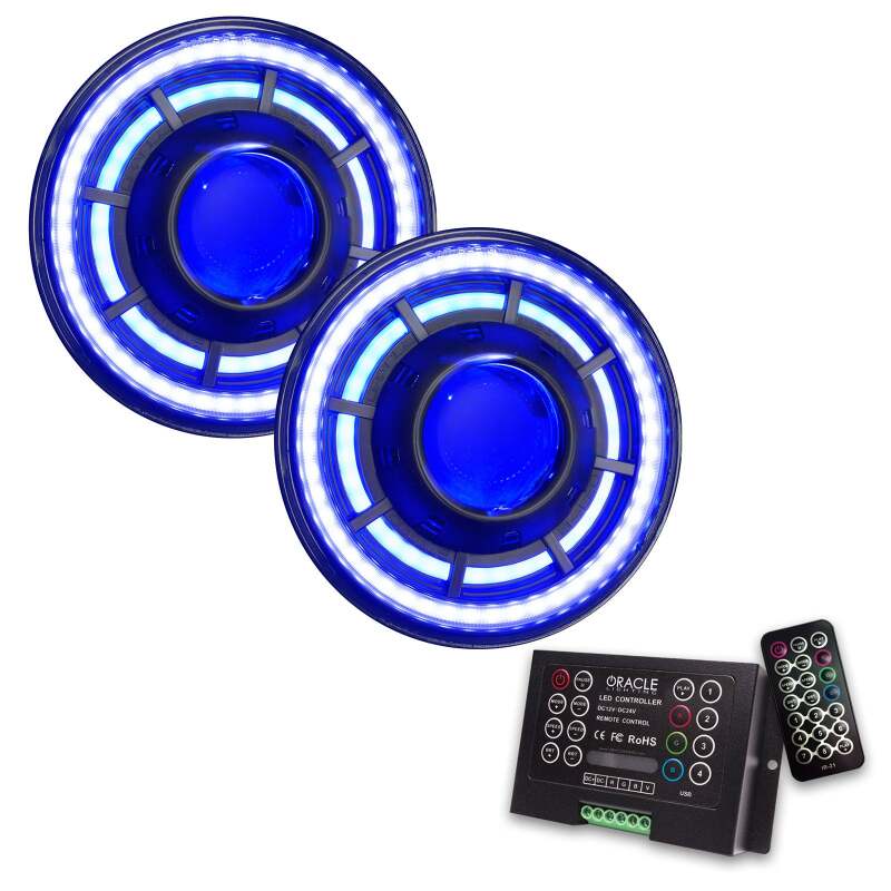 ORACLE Lighting 0718 Jeep Wrangler JK Oculus 7in ColorSHIFT Bi-LED Projector Headlights