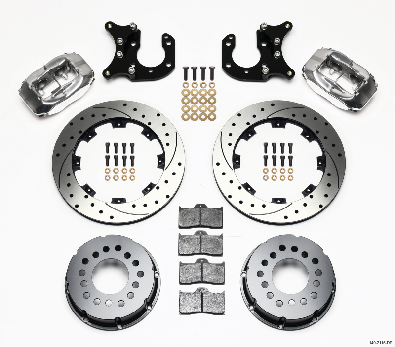 Wilwood Forged Dynalite P/S Rear Kit Drilled Polished Big Ford 2.36in Offset