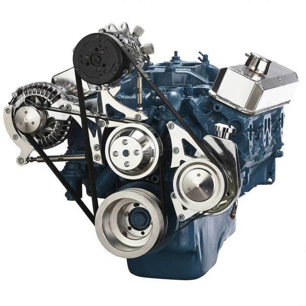 Small Block Chrysler Serpentine Conversion, AC and Power Steering - Polished