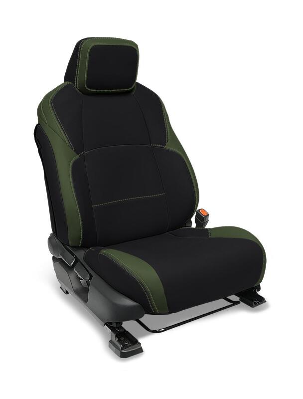 PRP 2024 Toyota Tacoma Front Seat Covers - Black and Olive Green (Pair)