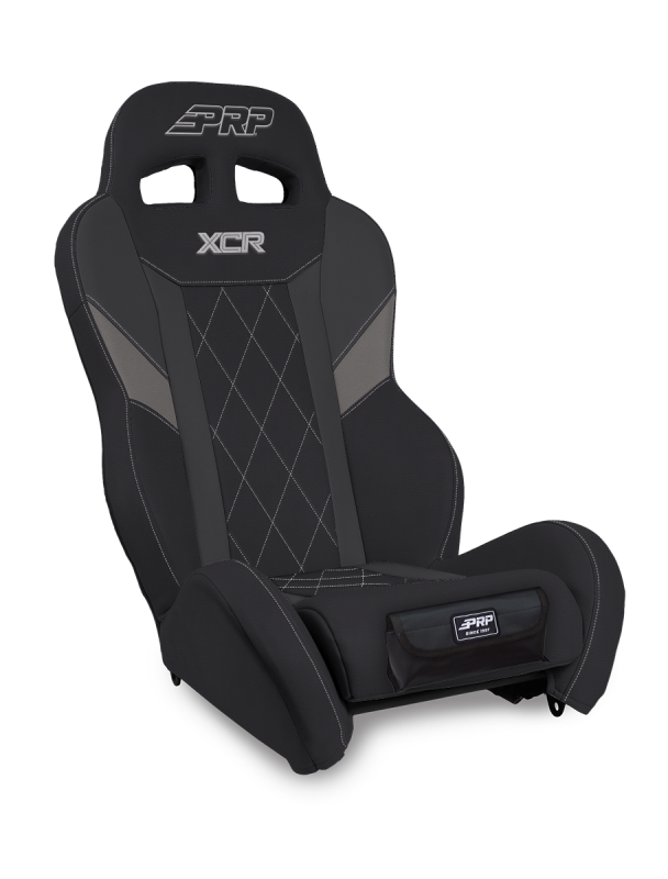 PRP XCR Suspension Seat - Black/Gray w Diamond Stitch and Front Pocket