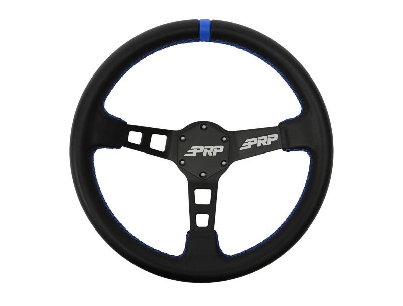 PRP Deep Dish Leather Steering Wheel - Blue