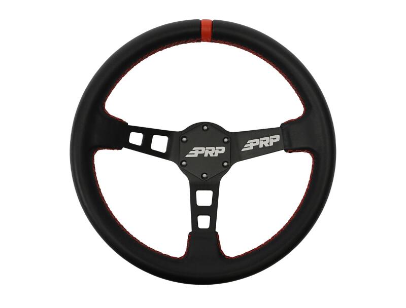 PRP Deep Dish Leather Steering Wheel - Red