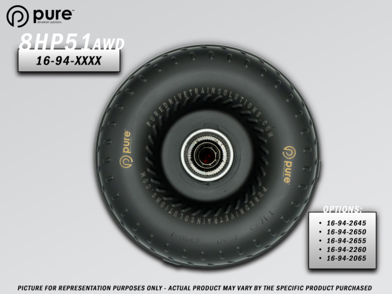 Pure Drivetrain 8HP51 High Performance Billet Race Torque Converter - 26/50 Stator - AWD
