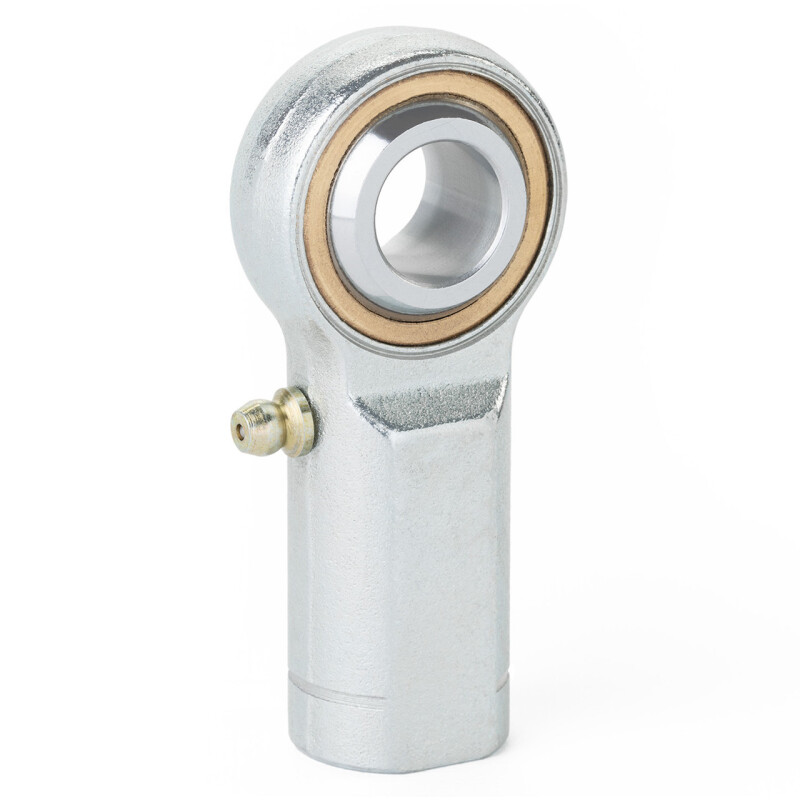 QA1 V Series 3-Pc Rod End - Female/Left Hand - .25in Bore x 1/4-28 w/Zerk - Carbon Steel