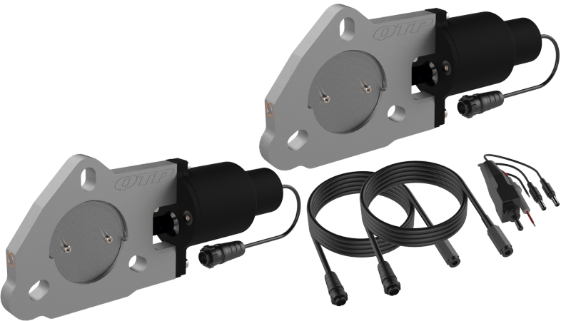 QTP 2.5in Bolt-On QTEC Dual Electric Cutout Valves - Pair
