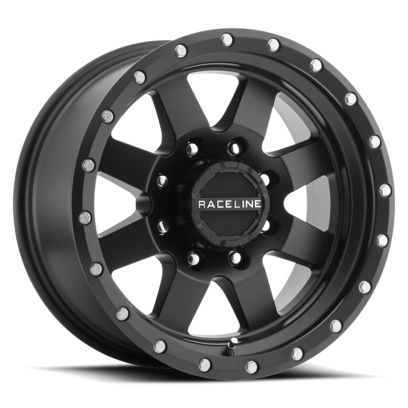 Raceline 935B Defender 20x9in / 5x127 BP / 18mm Offset / 83.82mm Bore - Satin Black Wheel