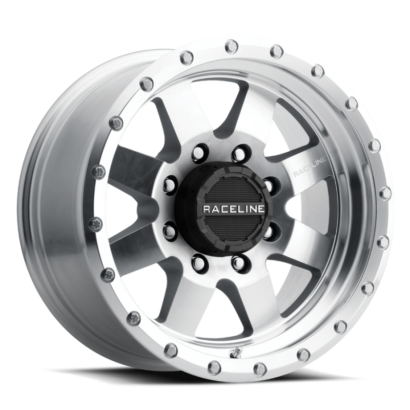 Raceline 935MC Defender 17x9in / 6x139.7 BP / -12mm Offset / 107.95mm Bore - Machined Wheel
