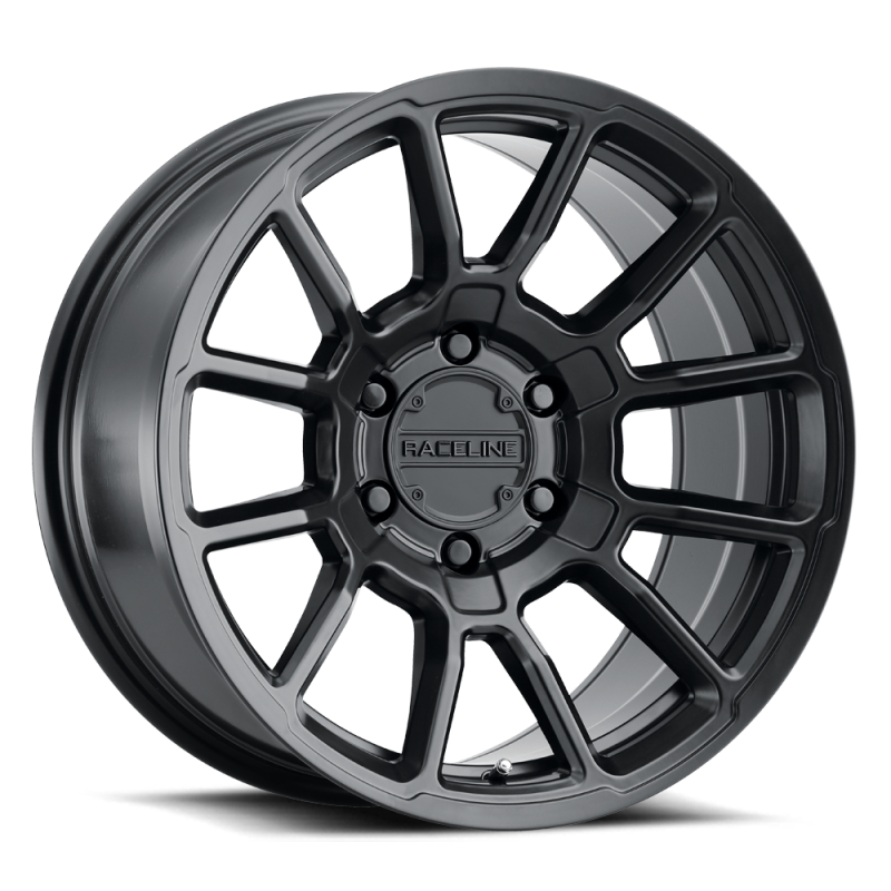 Raceline 950B Gauge 16x8in / 5x139.7 BP / 0mm Offset / 106.5mm Bore - Satin Black Wheel
