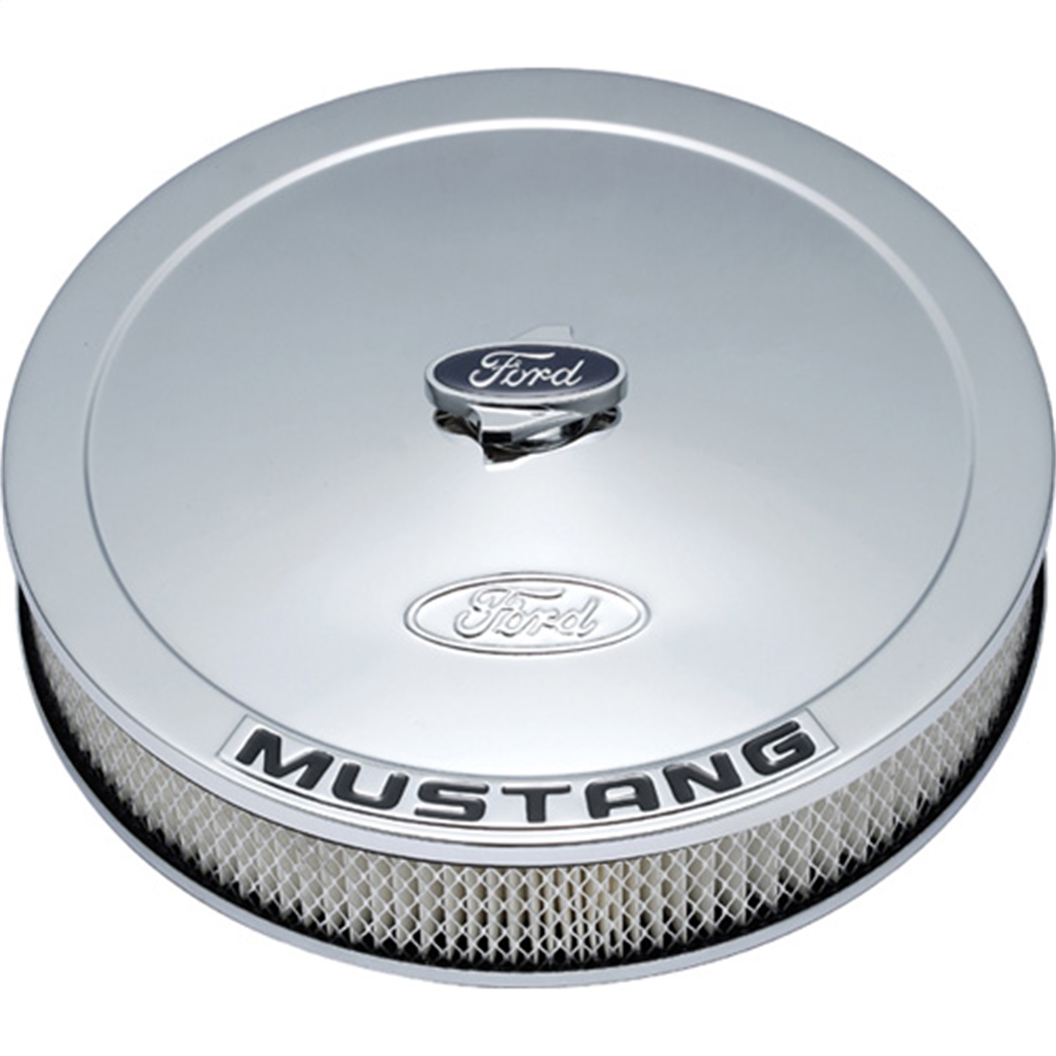 Air Cleaner Kit: Chrome, Ford Mustang Emblem (302-361)