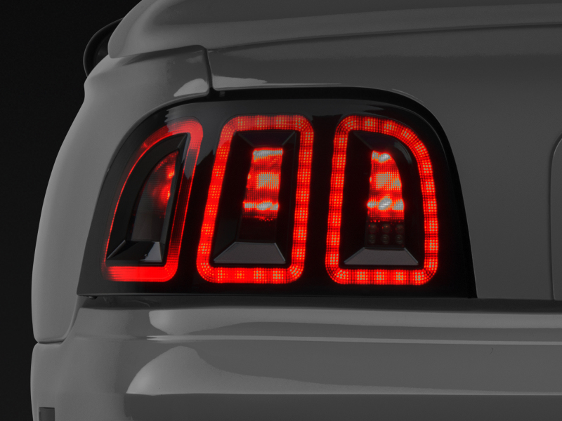 Raxiom 96-98 Ford Mustang Icon LED Tail Lights- Black Housing (Smoked Lens)