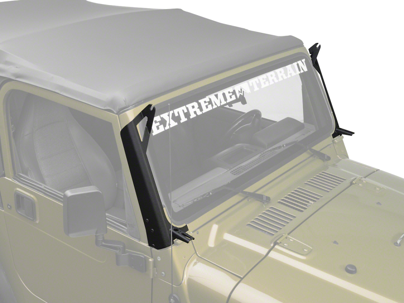 Raxiom 97-06 Jeep Wrangler TJ 50-In LED Light Bar Windshield Mount w/ Auxiliary Bracket