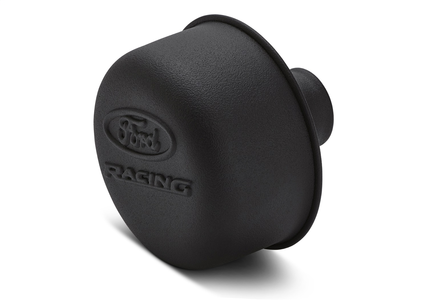 Ford Racing Logo Air Breather Cap: Push-On - Black Crinkle Finish (302-216)