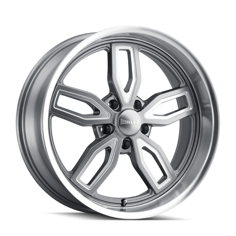 Ridler 608 20x8.5 / 5x120.65 BP / 0mm Offset / 72.62mm Hub Gloss Grey Milled Wheel