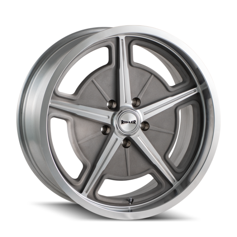 Ridler 605 18x9.5 / 5x120.65 BP / 0mm Offset / 83.82mm Hub Matte As-Cast Machined Wheel