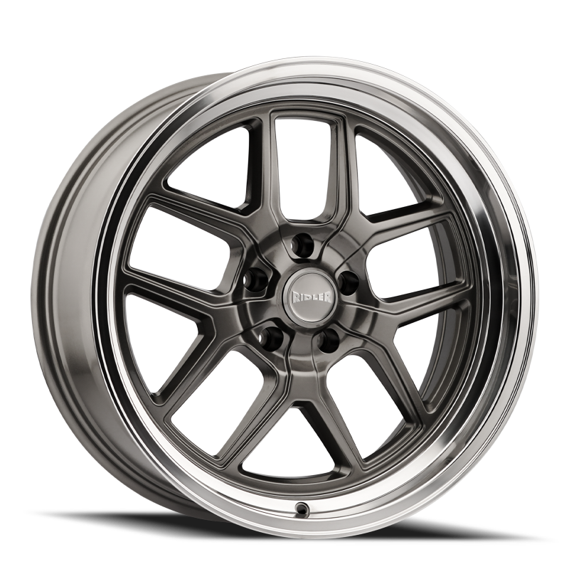 Ridler 610 17x8 / 5x120.65 BP / 0mm Offset / 83.82mm Hub Gloss Grey Polished Wheel