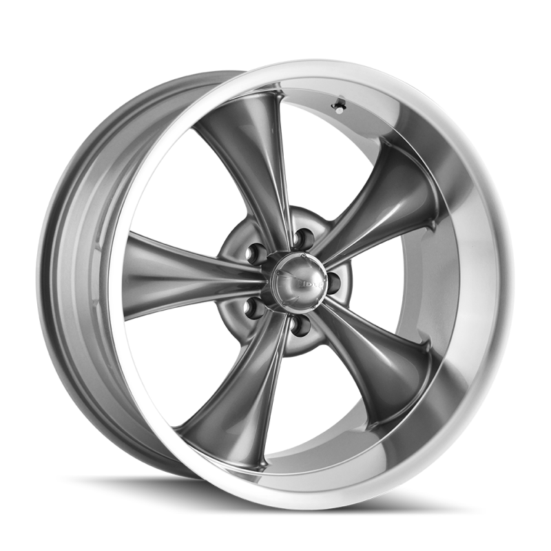 Ridler 695 17x7 / 5x114.3 BP / 0mm Offset / 83.82mm Hub Gloss Grey Machined Wheel