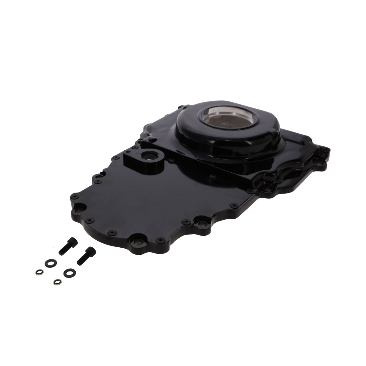 GM LS2/LS3 Black Aluminum Two-piece Timing Cover w/ Cam Sensor Provision