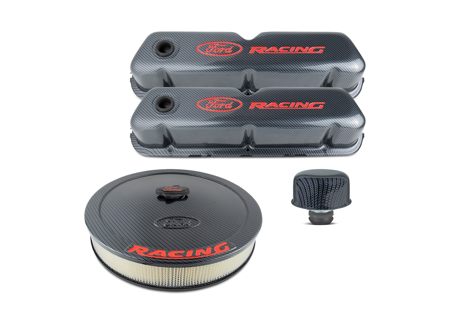 Ford Racing Complete Dress Up Kit, Carbon Fiber Style Finish (302-520)