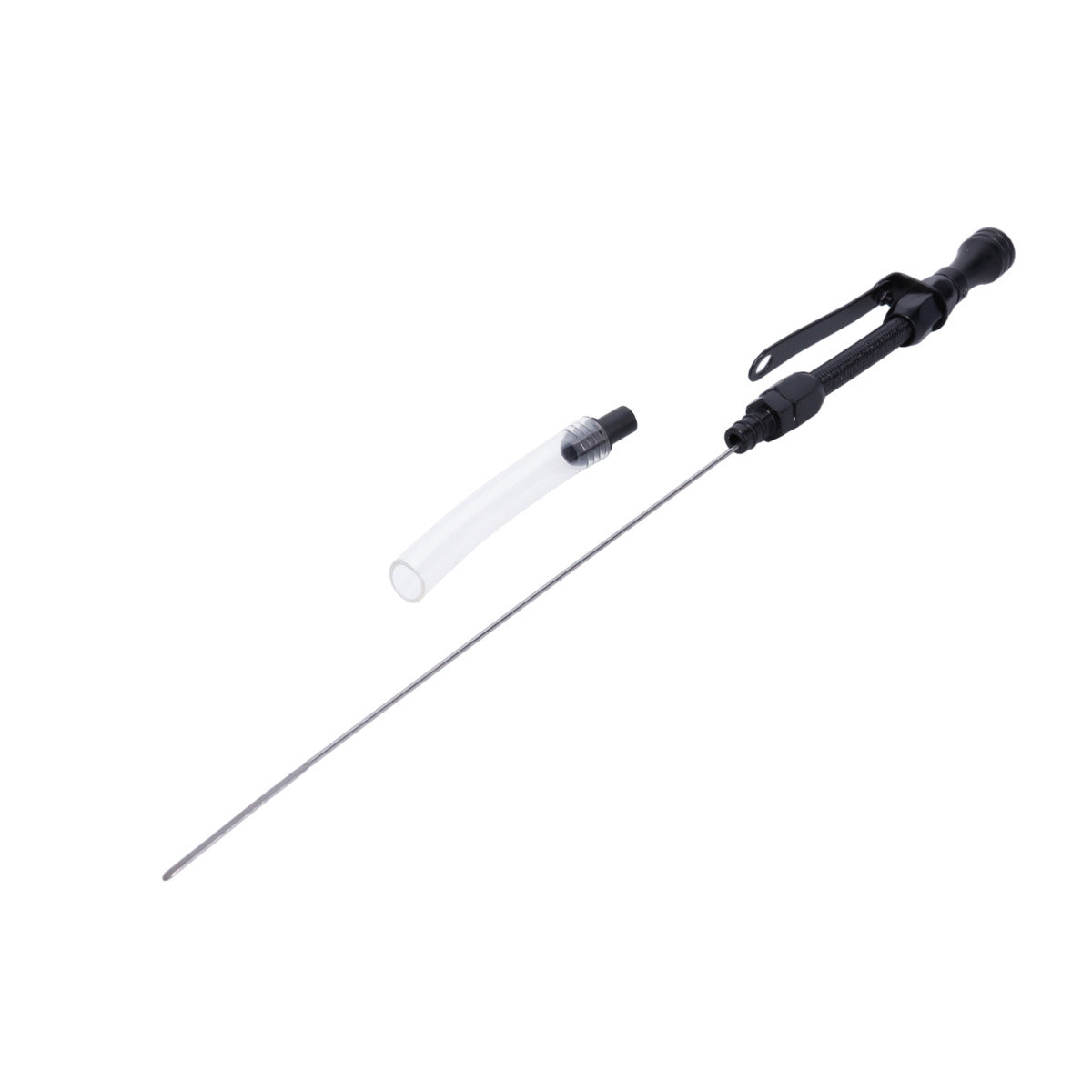 Chevy Small Block 1955-1979 Braided Stainless Steel Engine Oil Dipstick - Black