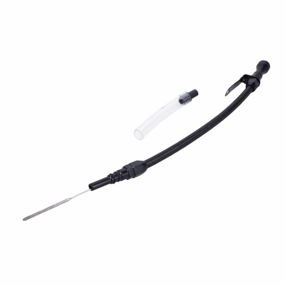 Chevy Big Block 1965-1995 Braided Stainless Steel Engine Oil Dipstick - Black