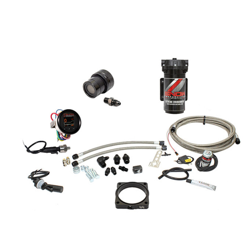 Snow Performance 08+ Charger Stg 2 Boost Cooler F/I Water Injection Kit (SS Brded Line/4AN) w/o Tank