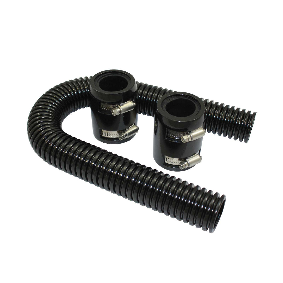 Black Stainless Steel Flexible Radiator Hose Kit - 48 Inches