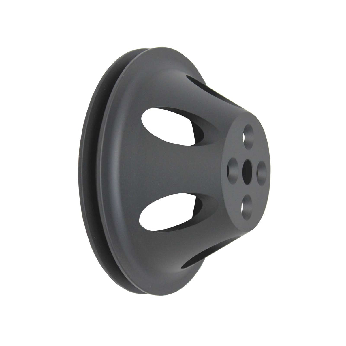 Chevy Big Block Single-Groove Aluminum Short Water Pump Pulley - Black
