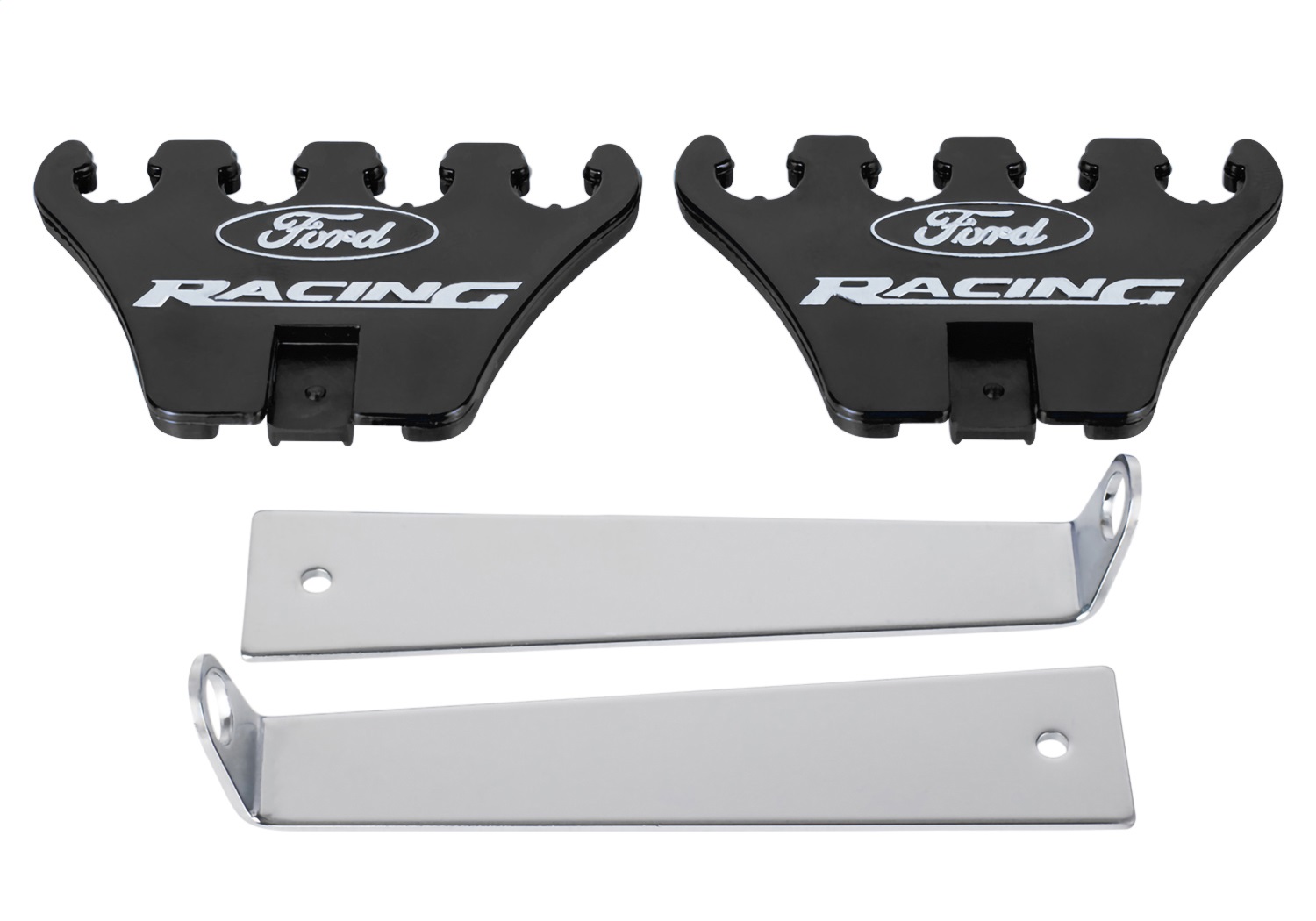 Wire Loom: Ford Racing Logo, Chrome Base/Black (302-640)