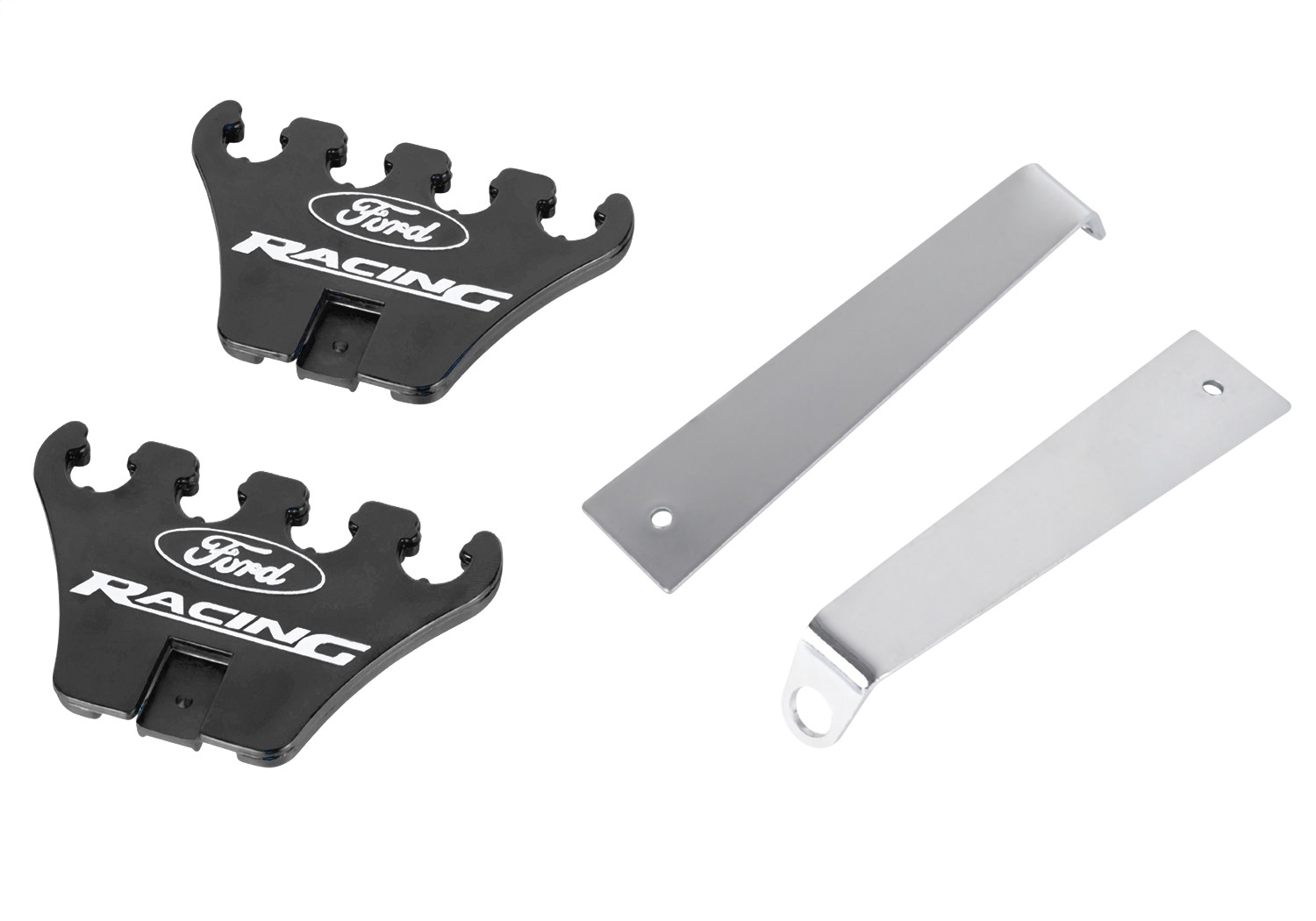 Wire Loom: Ford Racing Logo, Chrome Base/Black (302-640)