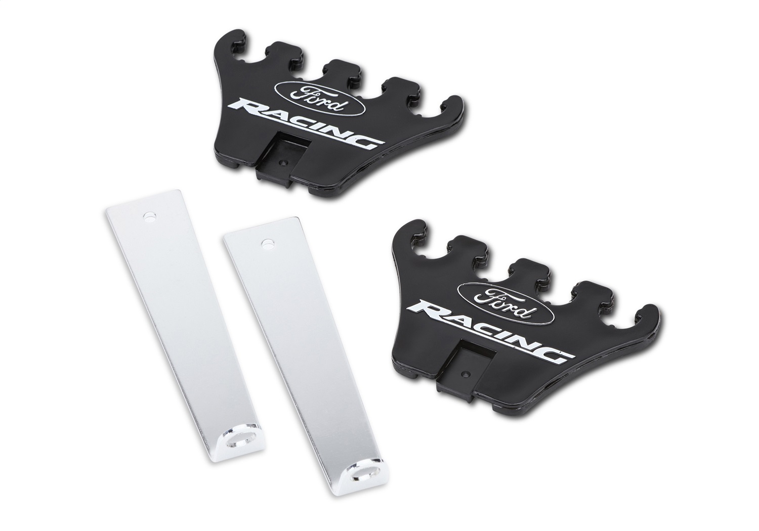 Wire Loom: Ford Racing Logo, Chrome Base/Black (302-640)