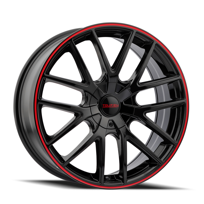 Touren 3260 TR60 20x8.5 / 5x108/114.3 BP / 40mm Offset / 72.62mm Hub Gloss Black w/ Red Ring Wheel